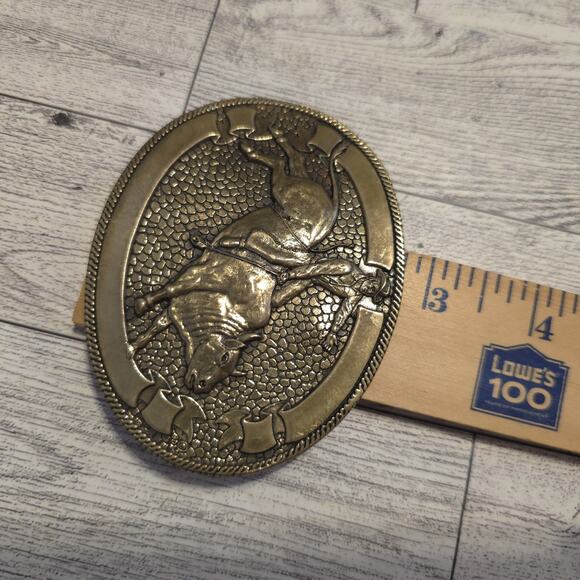 Rodeo Belt Buckle Cowboy Riding Bucking Bronco Bull Brass -Award Design Metals - Picture 5 of 5